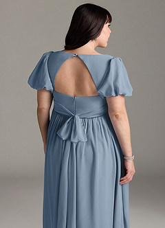 Azazie Madisynn Maternity Bridesmaid Dresses Bow Chiffon Floor-Length Dress image10