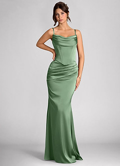 Calista Matcha Luminous Satin Maxi Dress image5