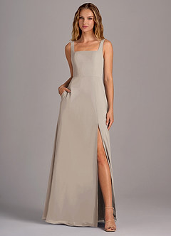Azazie Debra Bridesmaid Dresses Frost A-Line with Pockets Chiffon Convertible Dress image5