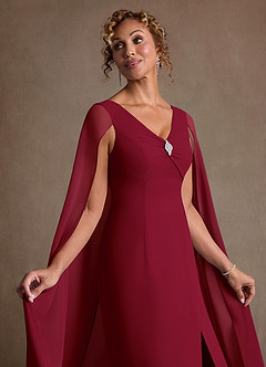 Azazie Boudica Suknie dla Matki Panny Młodej Linia A Pofałdowany Szyfon Długość podłogi Sukienka image5