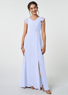 Azazie Claudine Junior Lavender A-Line Pleated Chiffon Dress image1