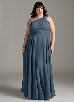Azazie Charlize Bridesmaid Dresses Neptune A-Line One Shoulder Chiffon Dress image7
