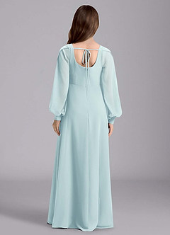 Azazie Bondi Junior Abito A-Line in Chiffon Blusa Sea Glass image2