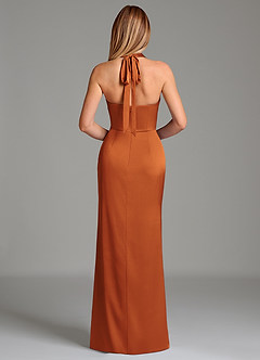 Azazie Serenity Bridesmaid Dresses Cinnamon Mermaid Sweetheart Neckline Stretch Satin Dress image6