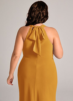 Azazie Doretta Bridesmaid Dresses Butterscotch Mermaid Pleated Chiffon Dress image12