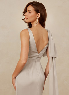 Christian Siriano Bridal for Azazie 1011 Bridesmaid Dresses Frost Mermaid Bow Stretch Satin Dress image4