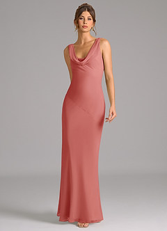 Azazie Rylina Bridesmaid Dresses Antique Rose Mermaid Pleated Chiffon Dress image3