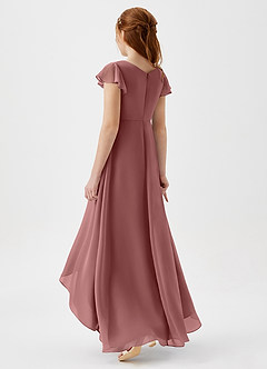 Azazie Breanne Junior Vestido de Rosa Del Desierto de Gasa de Corte En A image3