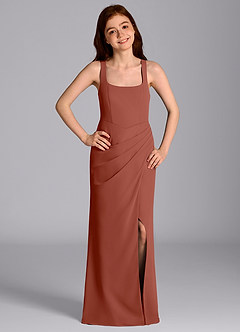 Azazie Mero Junior Auburn Mermaid Pleated Chiffon Dress image3