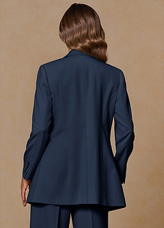 front Rowan Dark Navy Refined Weave Performance blazer