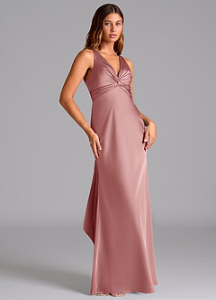 Azazie Hati Brudtärnklänningar Klä av Sjöjungfru i Stretch Satin Dammig Ros image4