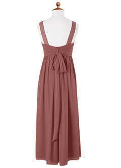 Azazie Kora Junior Desert Rose A-Line Pleated Chiffon Dress image6