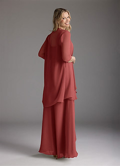 Azazie Weisz Final Sale Agave A-Line Square Neckline Pleated Chiffon Dress image2