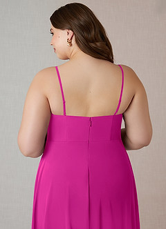 Azazie Emerald Final Sale Fuchsia A-Line Ruffled Chiffon Dress image10