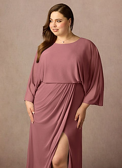 Azazie Ysabella Mother of the Bride Dresses Desert Rose Mermaid Pleated Mesh Dress image5