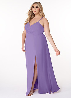 Azazie Everleigh Abiti da Damigella Abito A-Line in Chiffon con Scollo a Cuore a Pieghe Tahiti image11