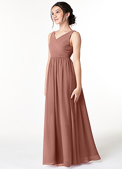 Azazie Sawyer Junior Cedar Rose A-Line Pleated Chiffon Dress image4