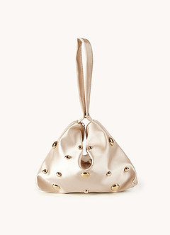 Studded Satin Adjustable Shoulder Bag