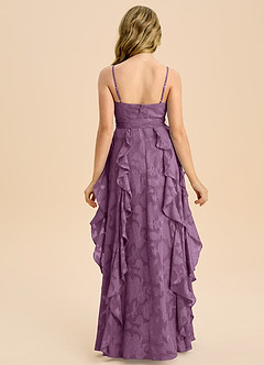 Azazie Peyton Junior Wisteria A-Line Pleated Floral Burnout Dress image7