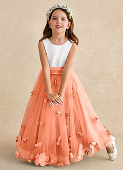 Azazie Vi Flower Girl Dresses Sunset A-Line Sleeveless Tulle Dress image6
