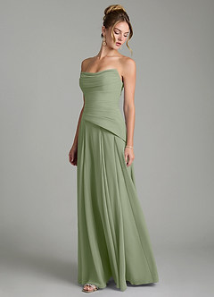 Azazie Gabriela Bridesmaid Dresses Pistachio A-Line Corset Chiffon Dress image6