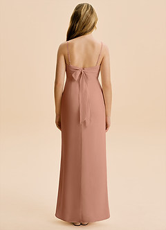 Azazie Mai Junior Vestido de Bronceador de Gasa de Corte Recto con Plisado image2