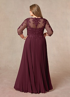 Azazie Corinne Mother of the Bride Dresses Cabernet A-Line Sequins Chiffon Dress image9