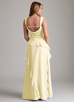 Azazie Sloane Bridesmaid Dresses Lemon Sorbet A-Line Sweetheart Neckline Chiffon Dress image2