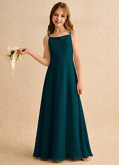 Azazie Jaella Girls Formal Flower Girl Klänningar Klänning A-Line i Chiffong Plisserad image2