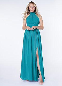 Azazie Iman Bridesmaid Dresses Jade A-Line A-Line Ruched Chiffon Dress image1