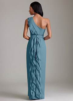 Azazie Venita Suknie dla druhen Osłona Marszczony Szyfon Do ziemi Sukienka image2