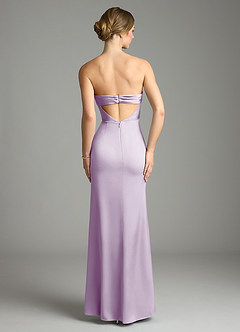 Azazie Leonis Bridesmaid Dresses Frosted Lilac Mermaid Pleated Stretch Satin Convertible Dress image2