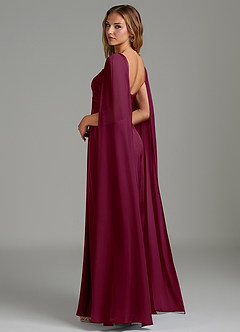 Azazie Niveah Bridesmaid Dresses Mulberry A-Line Strapless Stretch Satin Convertible Dress image6