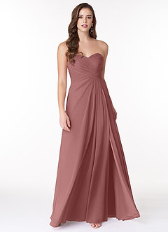 Azazie Arabella Allure Bridesmaid Dresses Desert Rose A-Line Sweetheart Neckline Chiffon Convertible Dress image4