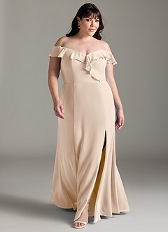 Azazie Sophie Bridesmaid Dresses White Alabaster A-Line Off the Shoulder Chiffon Convertible Dress image6
