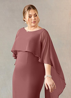Azazie Dion Mother of the Bride Dresses Desert Rose Sheath Scoop Stretch Crepe Dress image12
