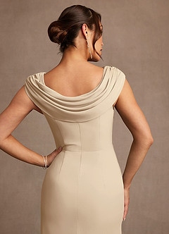 Azazie Irvine Mother of the Bride Dresses Champagne A-Line Pleated Chiffon Dress image6