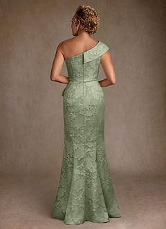 Azazie Hampton vestidos de madre de la novia Vestido de Agave de Devorado Floral de Corte Sirena con Hombro unilateral image3