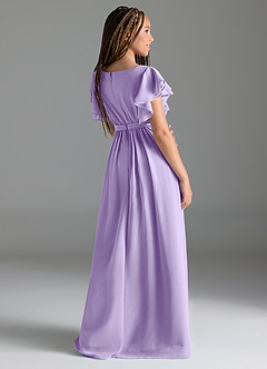 Azazie Daphne Junior Lilac A-Line Pleated Chiffon Dress image5