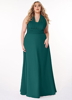 Azazie Fifi Bridesmaid Dresses Peacock A-Line Strapless Chiffon Convertible Dress image12
