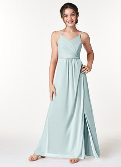 Azazie Luxy Junior Mist Pleated Mesh Dress image3