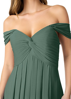 Azazie Kaitlynn Robes de demoiselle d'honneur Robe Empire Convertible en Mousseline de soie Gerafft Mousse De Mer image5