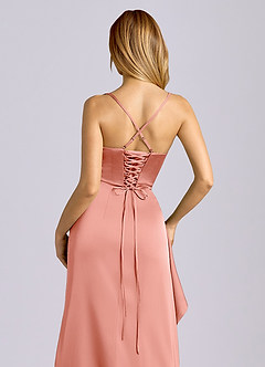 Azazie Sarai Suknie dla druhen Osłona Gorset Satyna elastyczna Do ziemi Sukienka image2