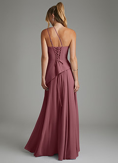 Azazie Holly Bridesmaid Dresses Desert Rose A-Line Corset Chiffon Dress image2