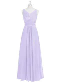 Azazie Pierrette Bridesmaid Dresses Lilac A-Line Pleated Chiffon Dress image7