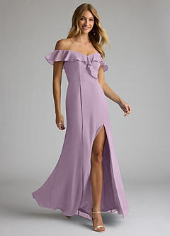 Azazie Sophie Bridesmaid Dresses Wisteria A-Line Off the Shoulder Chiffon Convertible Dress image4