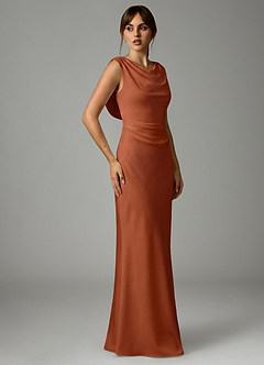 Azazie Kieryn Brudtärnklänningar Klä av Sjöjungfru i Stretch Satin Plisserad Cederros image4