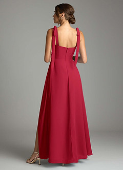 Azazie Debra Bridesmaid Dresses Scarlet A-Line with Pockets Chiffon Convertible Dress image10
