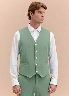 front James Matcha Structured Stretch Suit Vest