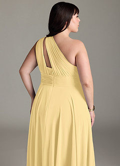 Azazie Charlize Bridesmaid Dresses Butter A-Line One Shoulder Chiffon Dress image13